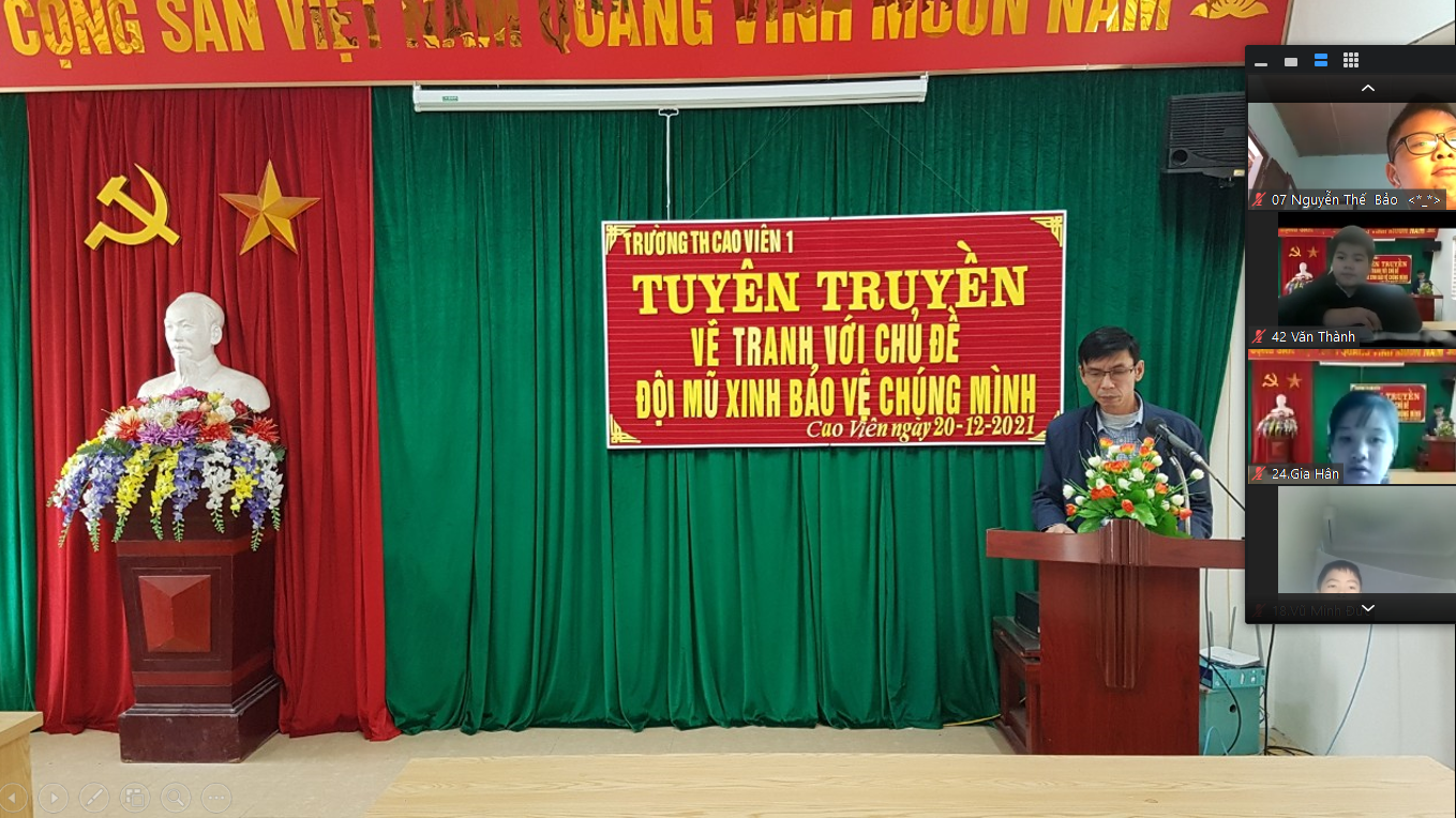 Thầy Hiệu trưởng phát động cuộc thi vè tranh với chủ đề 'Đội mũ xinh bảo vệ chúng mình