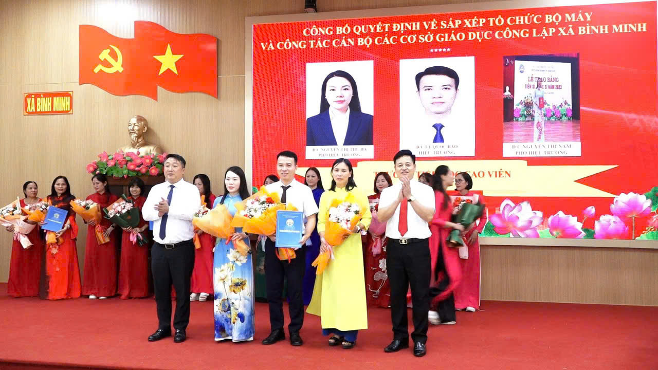 Ban giám hiệu Trường tiểu học Cao Viên - Xã Bình Minh