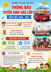 Trường tiểu học Cao Viên I thông báo tuyển sinh lớp 1 năm học 2026 - 2027